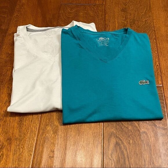 Basic V-Neck Bundle Lacoste, Old Navy Shirts Small - Picture 6 of 16